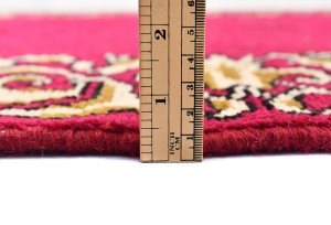 Vintage Fuchsia Rose Classic 2'9X19 Tabriz Persian Runner Rug