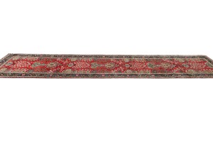 Vintage Red Traditional 3X16 Tabriz Persian Runner Rug