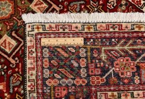 Vintage Red Geometric 3'6X10'4 Karajeh Persian Runner Rug