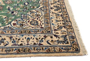 Green Vintage Floral Classic Green 5X6 Nain Persian Oriental Rug