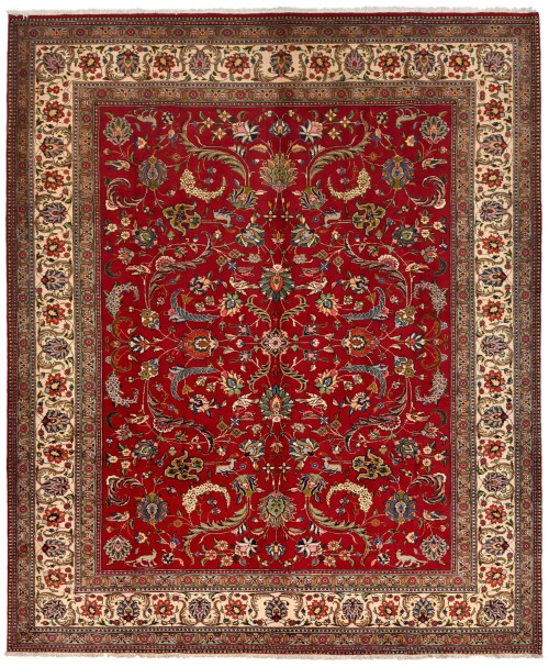 Vintage Red Traditional 10X13 Tabriz Persian Oriental Rug