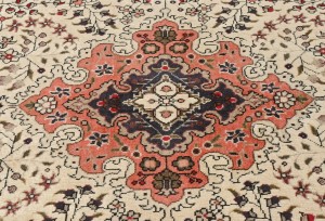 Vintage Cream Traditional 5X7 Tabriz Persian Rug