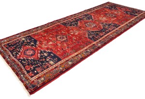 Vintage Muted Red Tribal 4X10 Hamedan Persian Oriental Rug