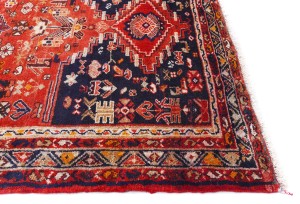 Vintage Muted Red Tribal 4X10 Hamedan Persian Oriental Rug