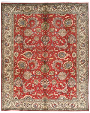 Vintage Red Traditional 10X12'6 Tabriz Persian Rug