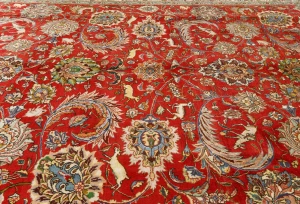 Vintage Red Traditional 10X12'6 Tabriz Persian Rug