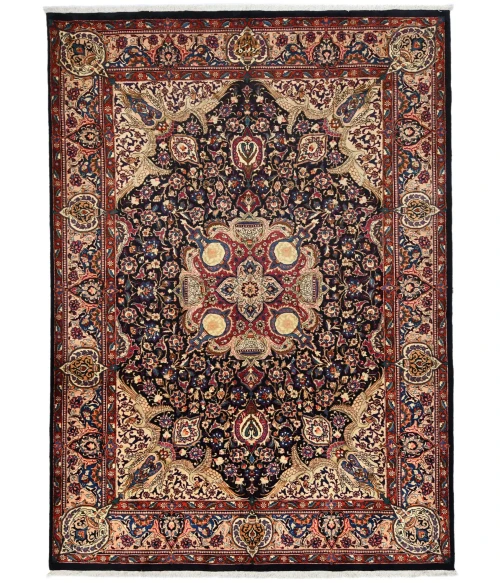 Vintage Purple-navy Pictorial 8X11 Kashmar Persian Rug