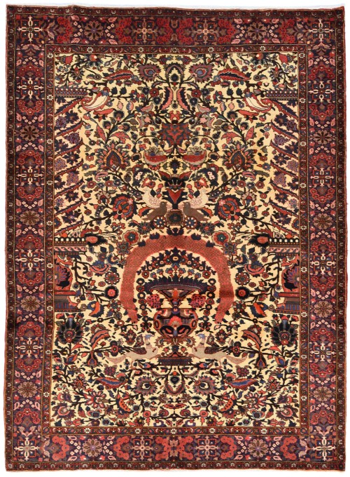 Vintage Floral Traditional 7'0X9'6 Bakhtiari Persian Rug