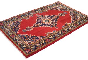 Vintage Red Traditional 2'8X4'3 Kashan Persian Rug