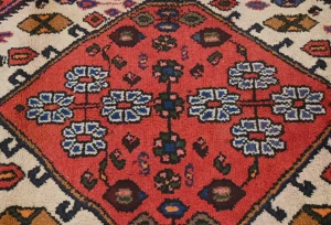 Vintage Tribal Cream 3'4X4'8 Hamedan Persian Rug