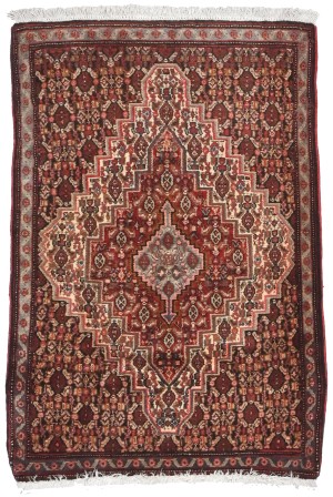Cream Vintage Geometric 2X3 Bidjar Sanneh Persian Rug