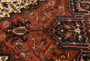 Vintage Red Geometric 7X10 Heriz Persian Rug