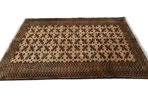 Semi Antique Beige Tribal 3'3X4'6 Turkoman Persian Rug