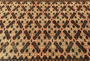 Semi Antique Beige Tribal 3'3X4'6 Turkoman Persian Rug