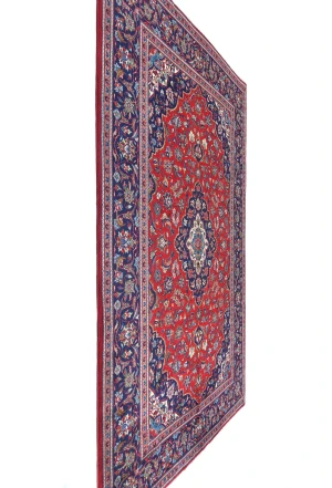 Vintage Red Traditional Floral 6'6X9'7 Kashan Persian Rug