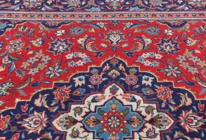 Vintage Red Traditional Floral 6'6X9'7 Kashan Persian Rug
