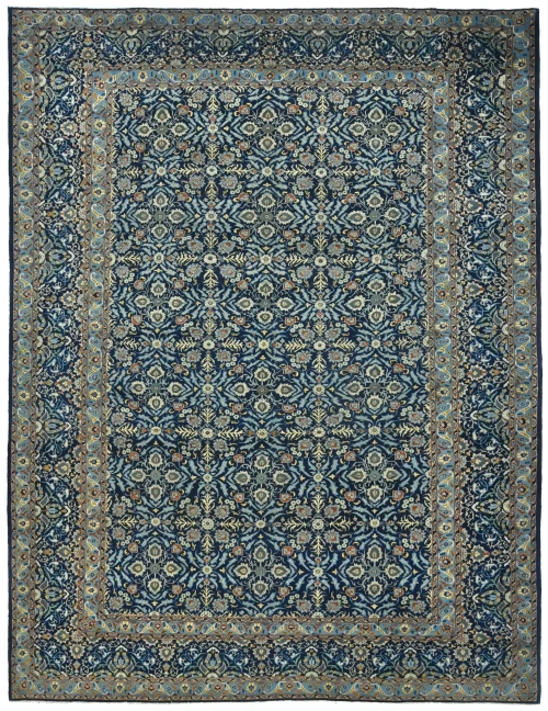Vintage Purple-navy Allover 8X11 Kashan Persian Rug