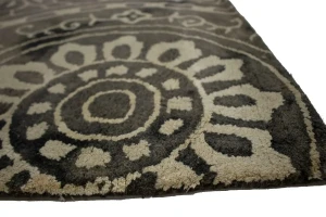 Brownish Gray Floral 5X8 Hand-Tufted Modern Rug