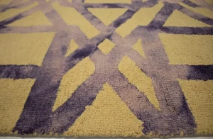 Buff & Purple Geometric 5X8 Hand-Tufted Modern Rug