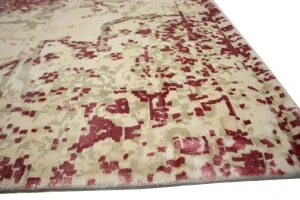 Distressed Cream Floral 5X8 Hand-Loomed Modern Rug