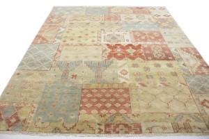 Multicolored Geometric 8X10 Patchwork Oriental Rug