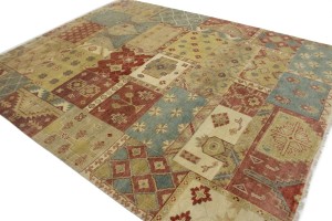 Multicolored Geometric 8X10 Patchwork Oriental Rug