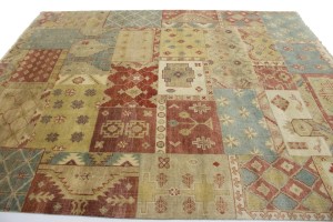 Multicolored Geometric 8X10 Patchwork Oriental Rug