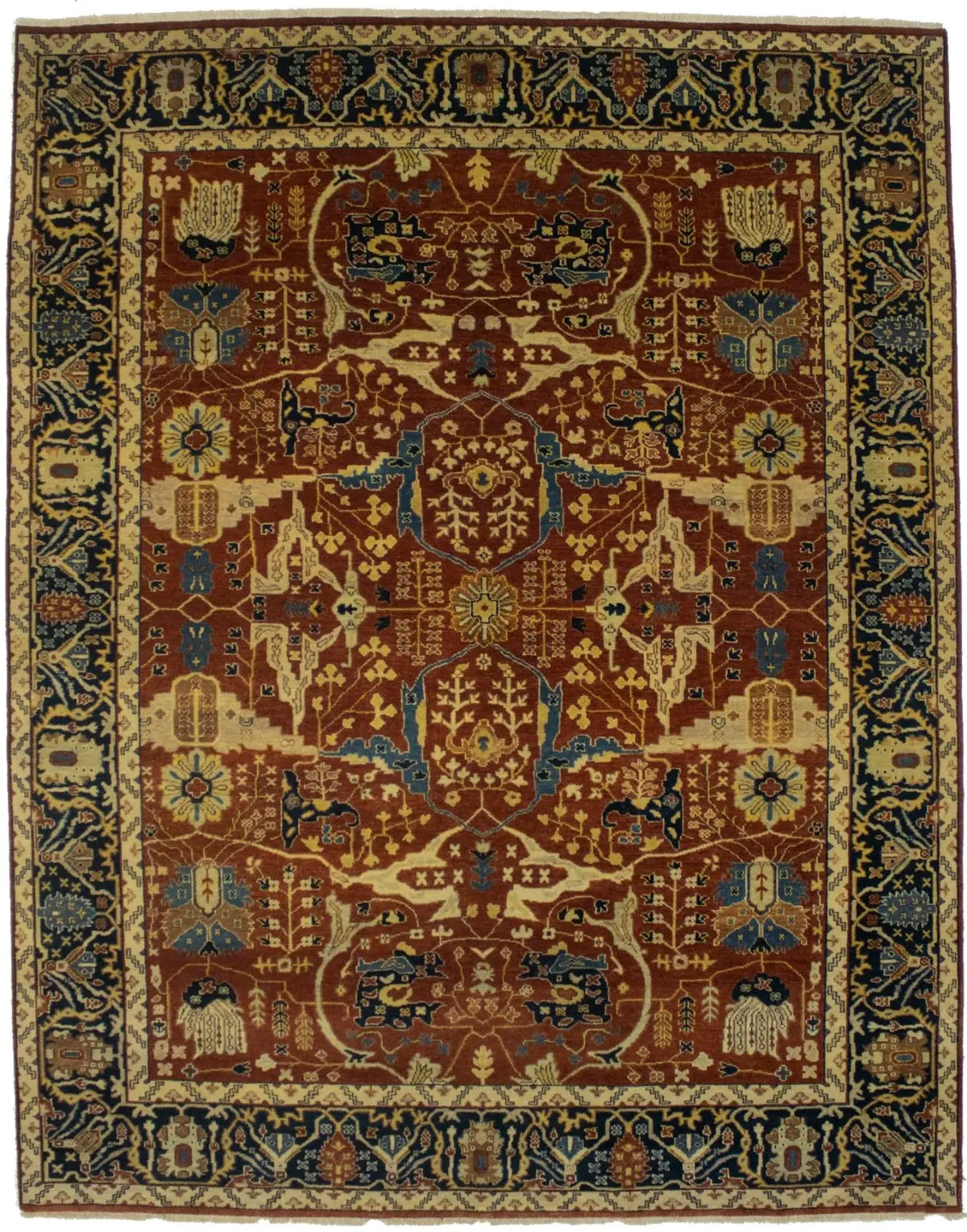 Rusty Red Floral 8X10 Oushak Oriental Rug