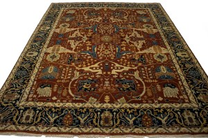 Rusty Red Floral 8X10 Oushak Oriental Rug