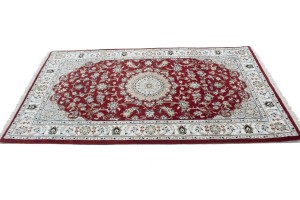 Red Floral 3X5 Indo-Nain Oriental Rug