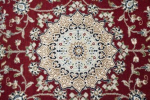 Red Floral 3X5 Indo-Nain Oriental Rug