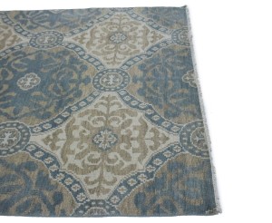 Muted Teal Blue Geometric 6X9 Modern Oriental Rug