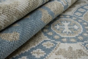 Muted Teal Blue Geometric 6X9 Modern Oriental Rug