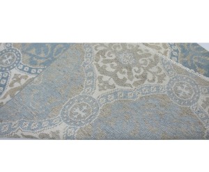 Muted Teal Blue Geometric 6X9 Modern Oriental Rug