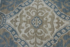 Muted Teal Blue Geometric 6X9 Modern Oriental Rug