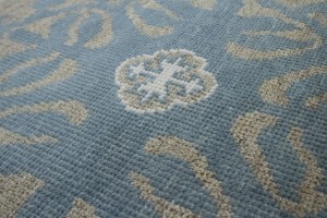 Muted Teal Blue Geometric 6X9 Modern Oriental Rug