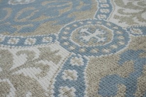 Muted Teal Blue Geometric 6X9 Modern Oriental Rug