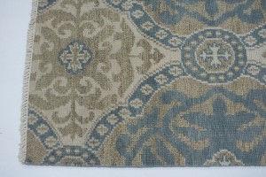 Muted Teal Blue Geometric 6X9 Modern Oriental Rug