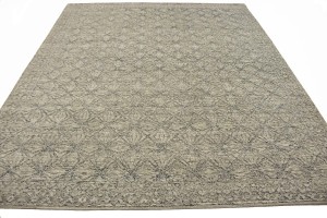 Beige Geometric 8X10 Modern Oriental Rug
