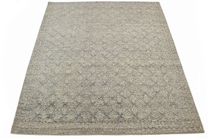Beige Geometric 8X10 Modern Oriental Rug