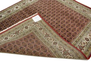 Red Floral Geometric 7X8 Tabriz Fish Mahi Oriental Rug