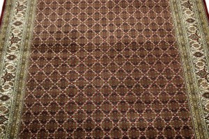Red Floral Geometric 7X8 Tabriz Fish Mahi Oriental Rug