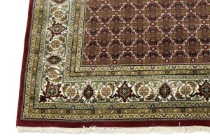Red Floral Geometric 7X8 Tabriz Fish Mahi Oriental Rug