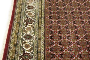 Red Floral Geometric 7X8 Tabriz Fish Mahi Oriental Rug