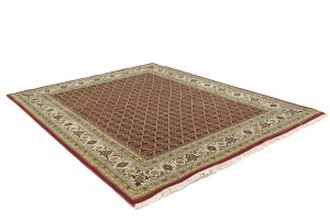 Red Floral Geometric 7X8 Tabriz Fish Mahi Oriental Rug