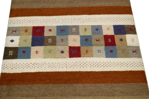 Multicolored Tribal 4X6 Indo-Gabbeh Oriental Rug