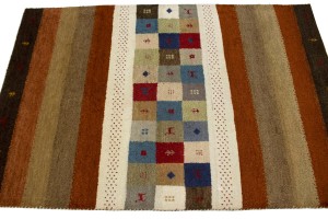 Multicolored Tribal 4X6 Indo-Gabbeh Oriental Rug