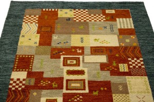 Multicolored Tribal 6X8 Indo-Gabbeh Oriental Rug