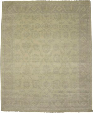 Beige Floral 8X10 Oushak Chobi Oriental Rug