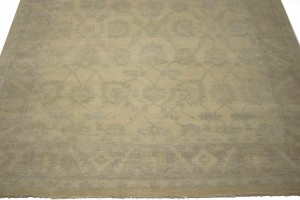 Beige Floral 8X10 Oushak Chobi Oriental Rug